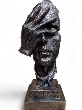 Facepalm Statue Face with Hand on it Figure 13" Art Piece Home Decor